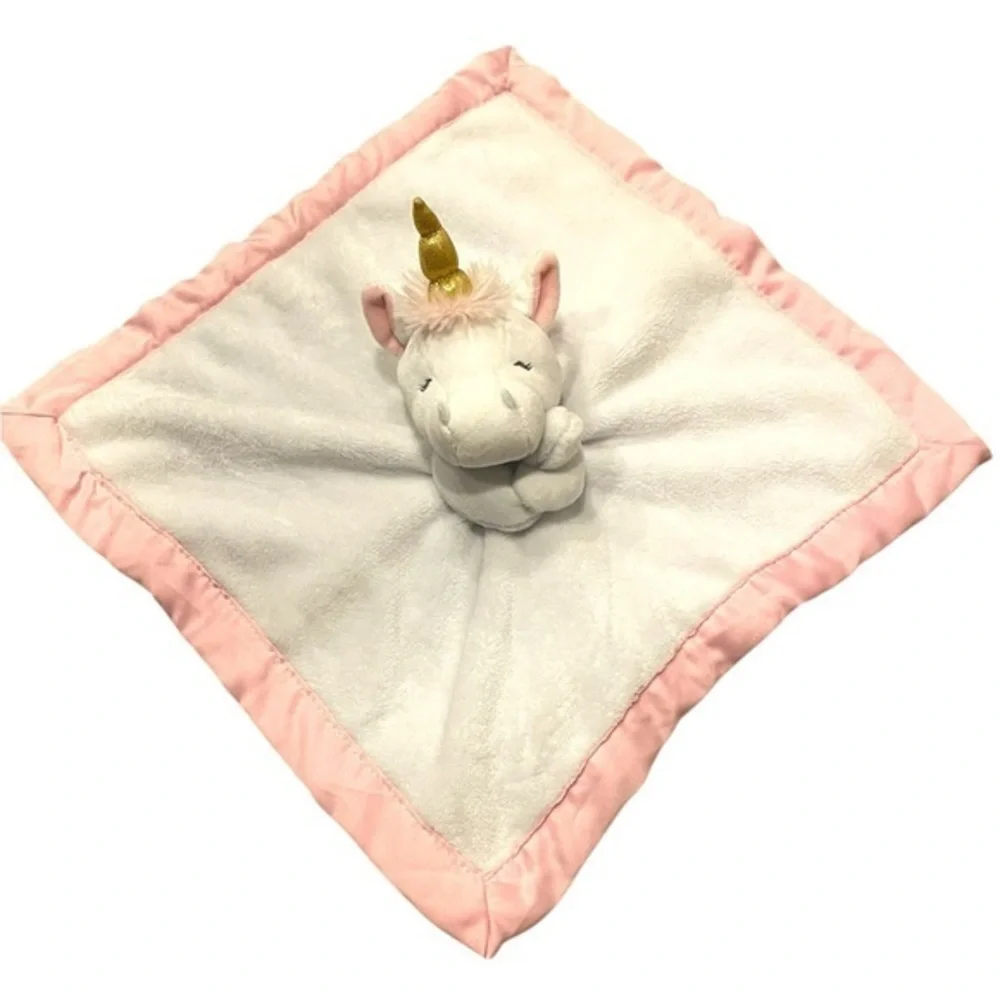 Carters Unicorn Lovey Pink Security Blanket Plush 14”X14” 2016 Lovie Baby Girl